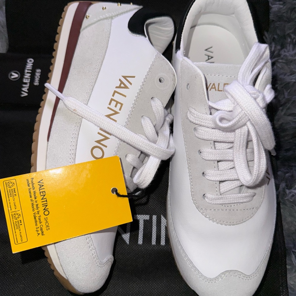 Valentino White and Cream Sneakers